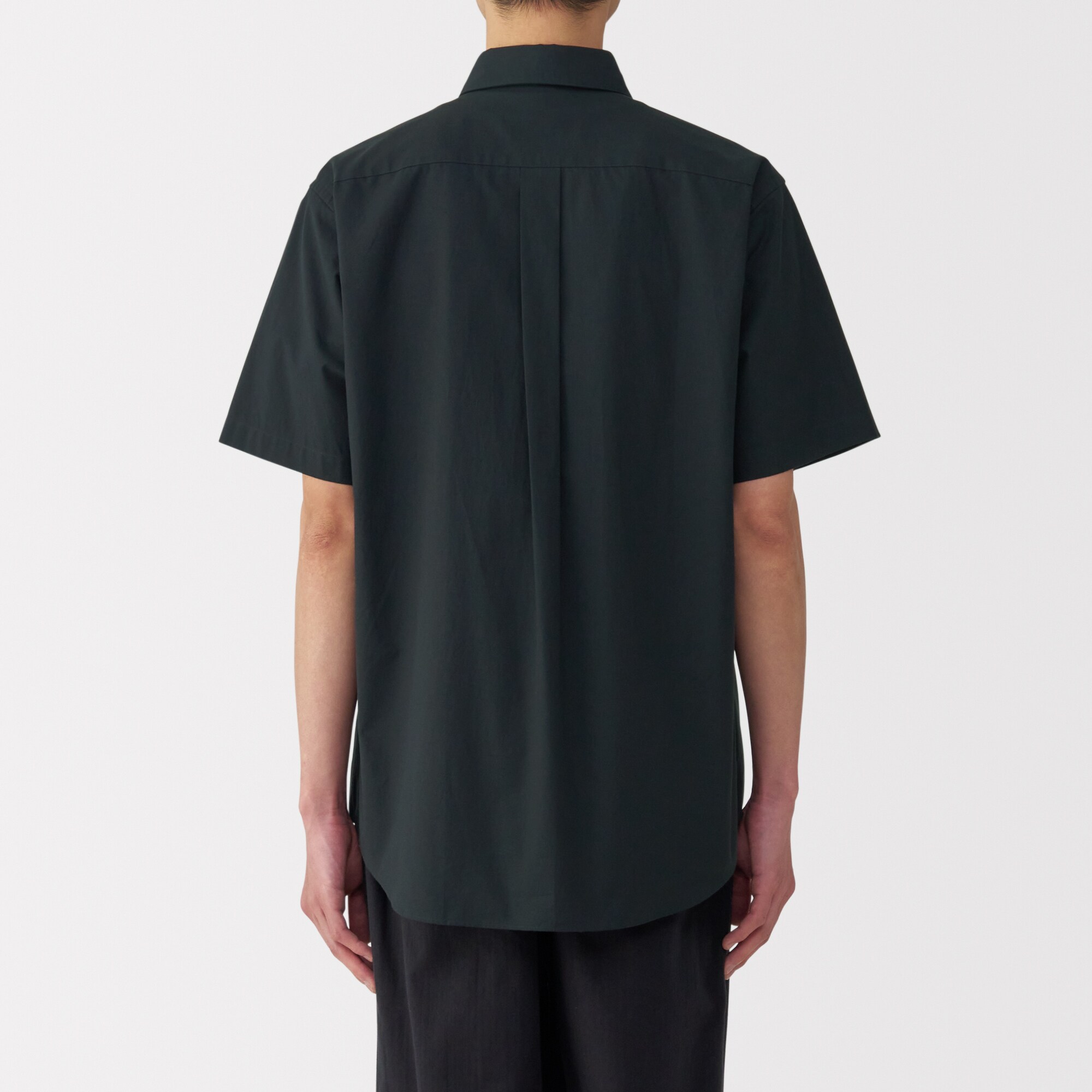 紳士　洗いざらしブロード半袖シャツ