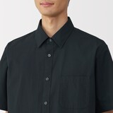 紳士　洗いざらしブロード半袖シャツ