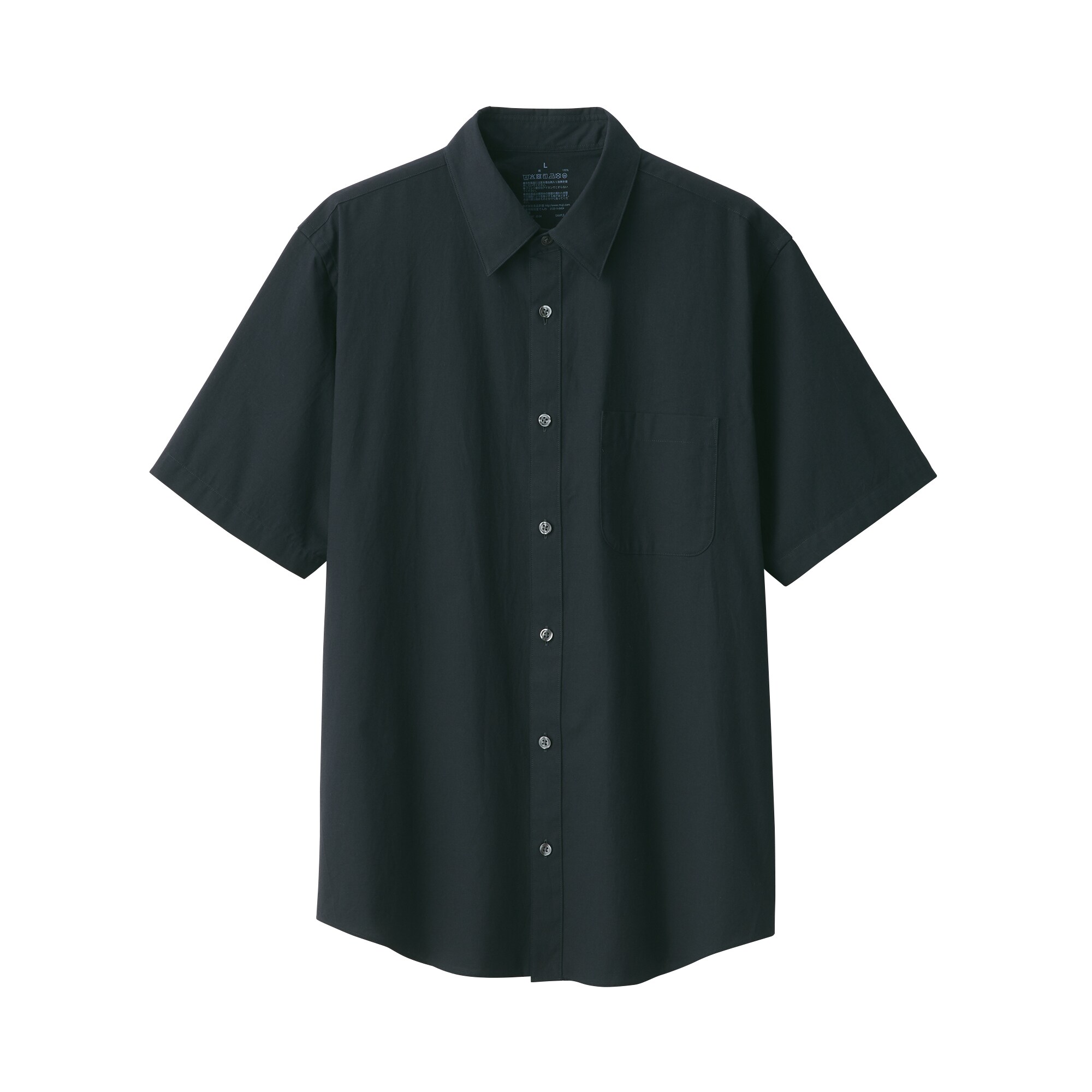 紳士　洗いざらしブロード半袖シャツ