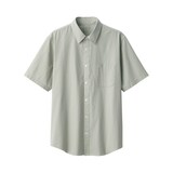 紳士　洗いざらしブロード半袖シャツ