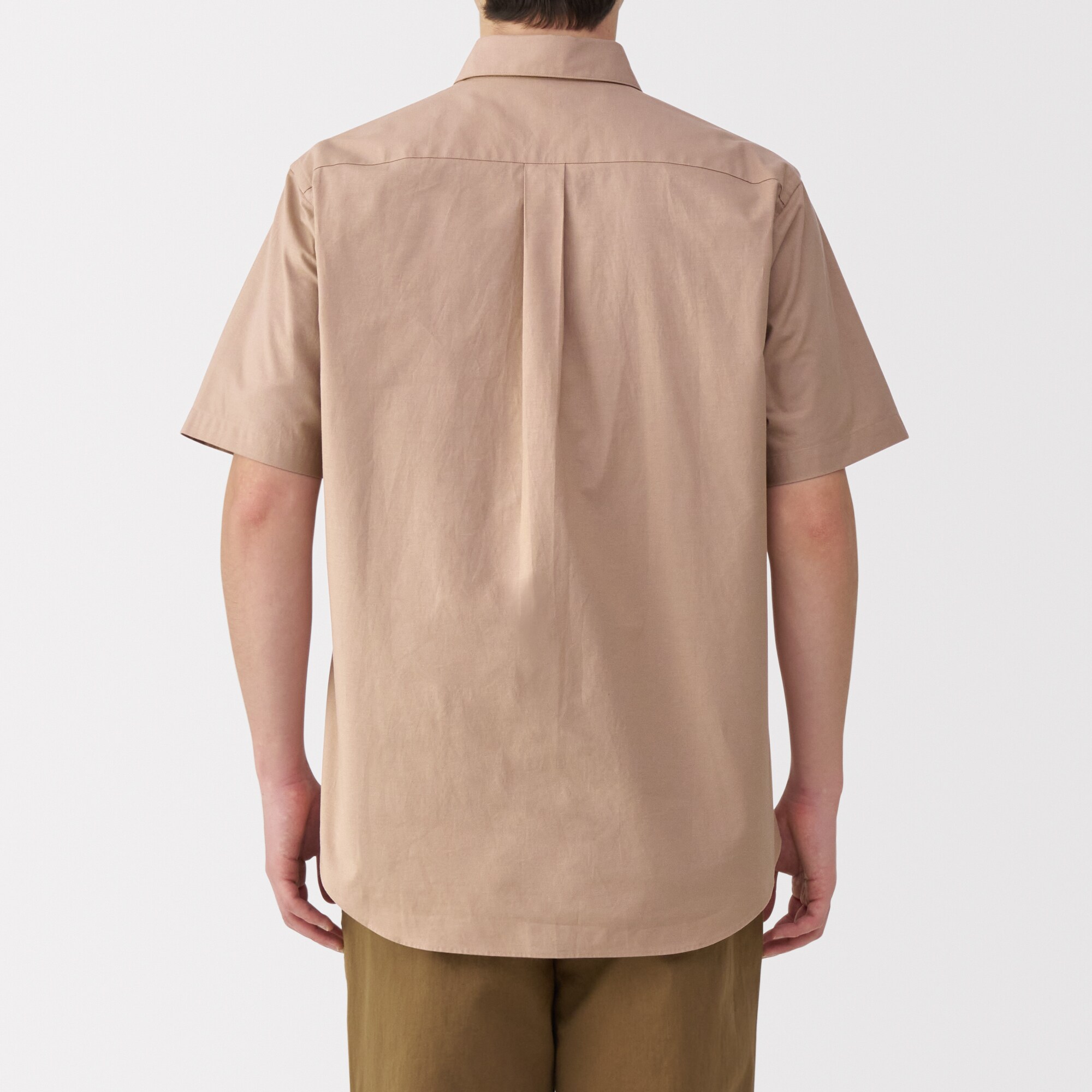 紳士　洗いざらしブロード半袖シャツ