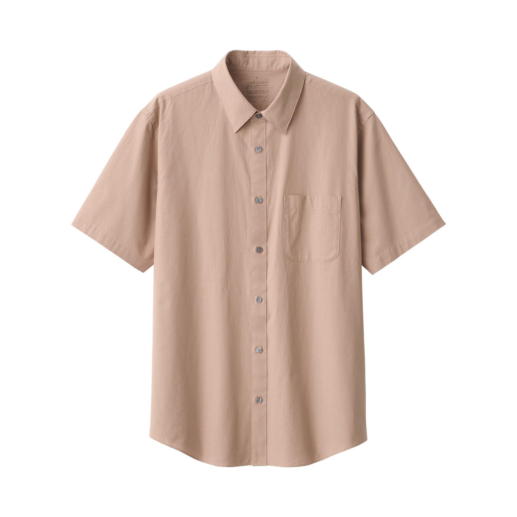 紳士　洗いざらしブロード半袖シャツ