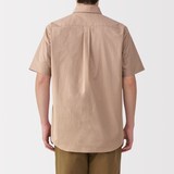 紳士　洗いざらしブロード半袖シャツ