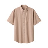 紳士　洗いざらしブロード半袖シャツ