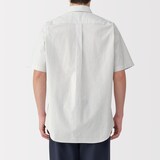 紳士　洗いざらしブロード半袖シャツ