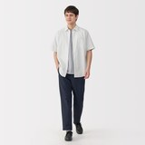 紳士　洗いざらしブロード半袖シャツ