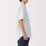 紳士　洗いざらしブロード半袖シャツ