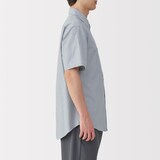 紳士　洗いざらしブロード半袖シャツ