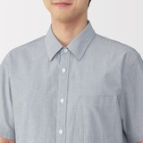 紳士　洗いざらしブロード半袖シャツ