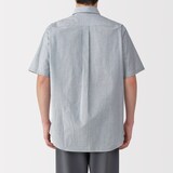 紳士　洗いざらしブロード半袖シャツ