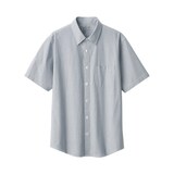 紳士　洗いざらしブロード半袖シャツ