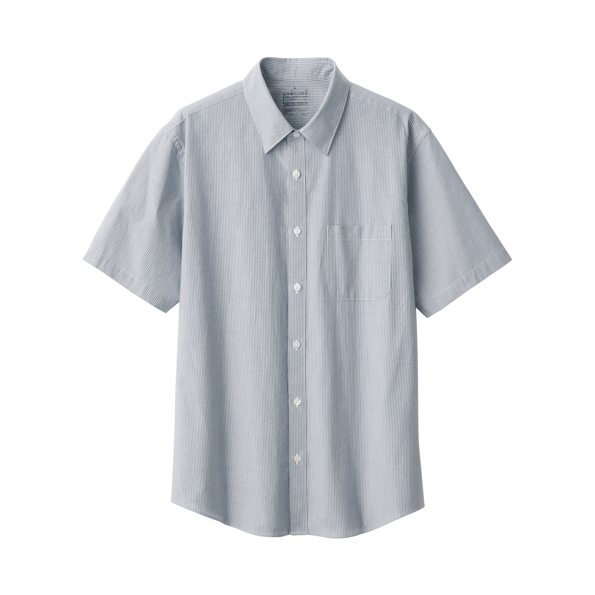 紳士　洗いざらしブロード半袖シャツ