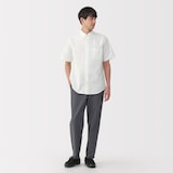 紳士　洗いざらしオックスボタンダウン半袖シャツ