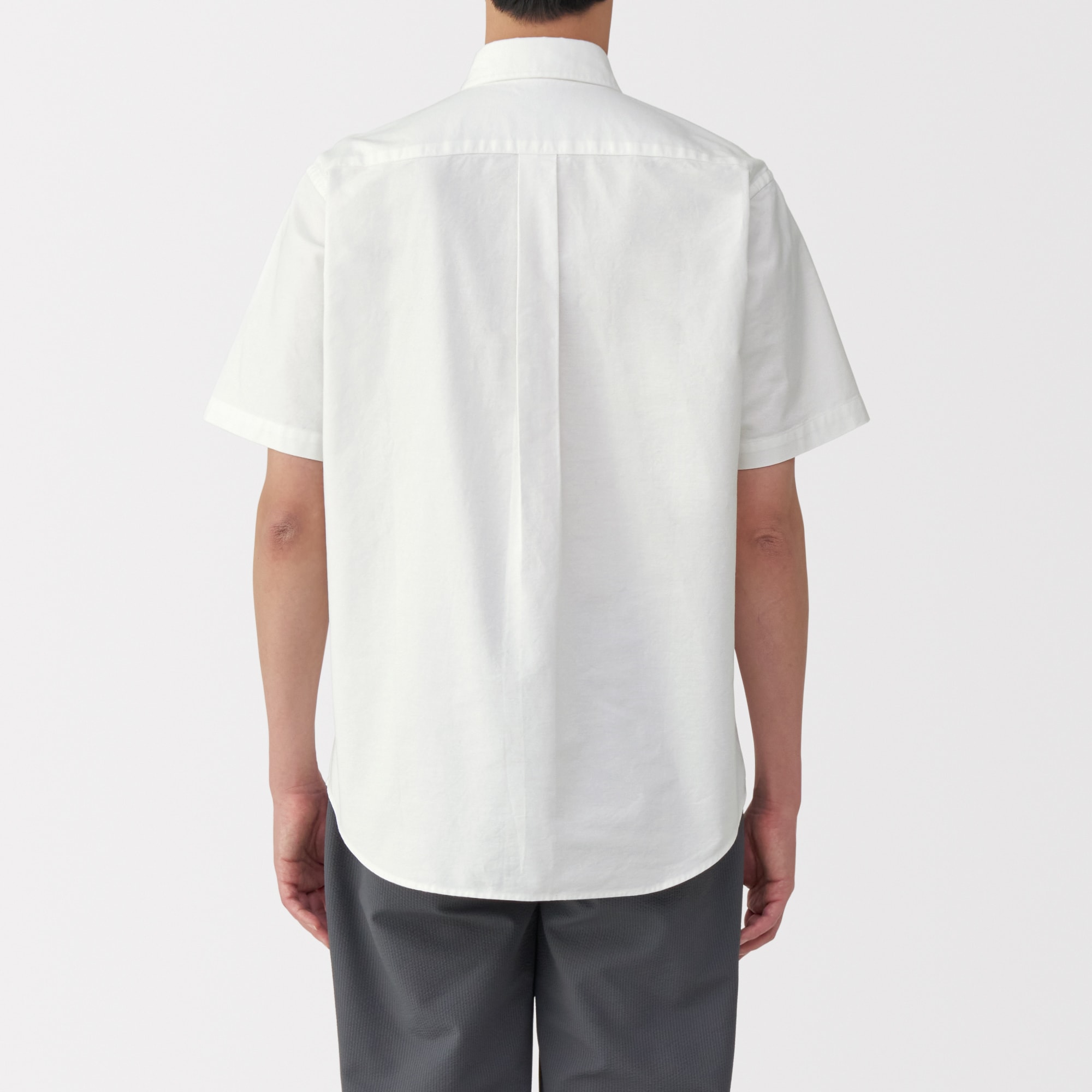 紳士　洗いざらしオックスボタンダウン半袖シャツ
