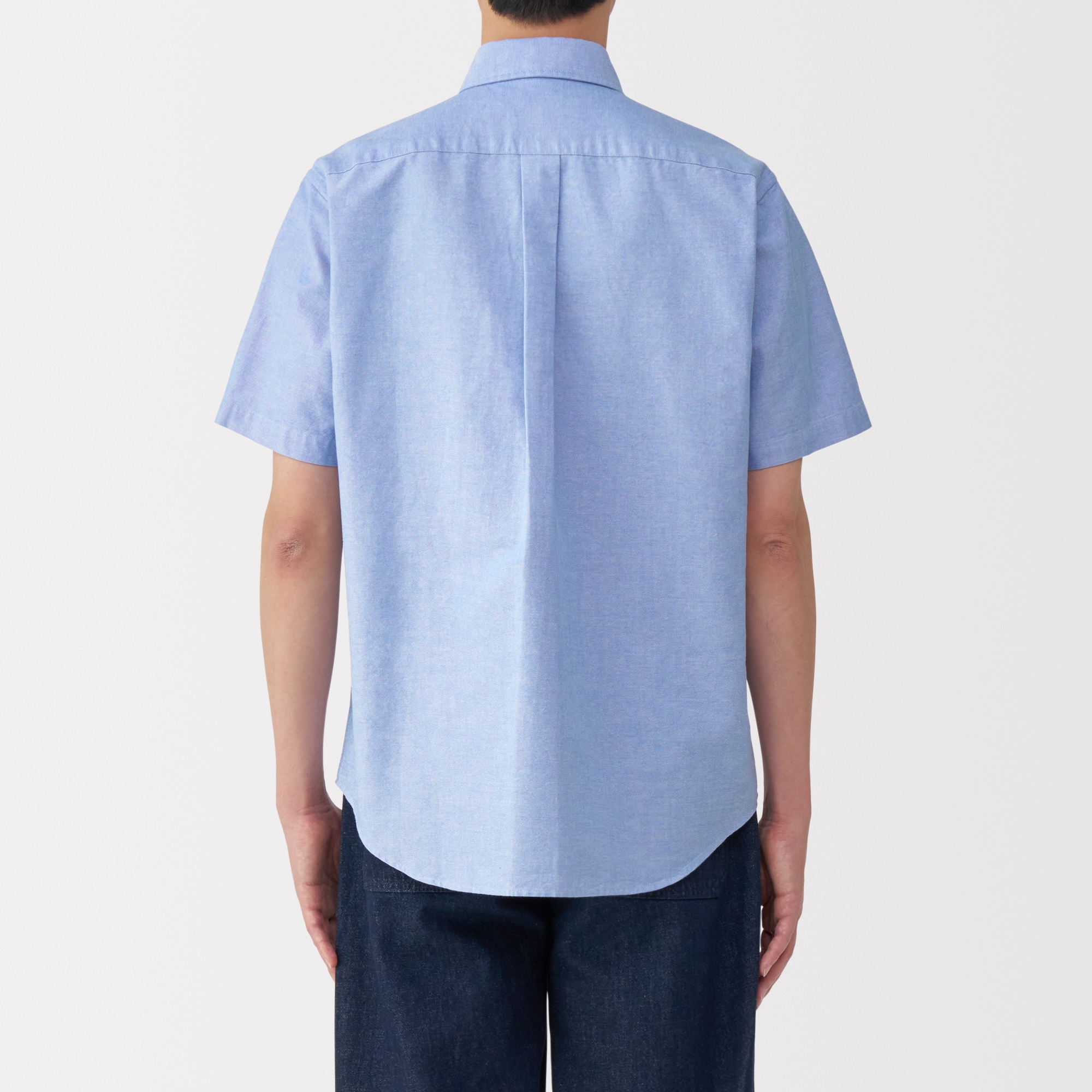 紳士　洗いざらしオックスボタンダウン半袖シャツ