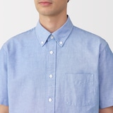 紳士　洗いざらしオックスボタンダウン半袖シャツ