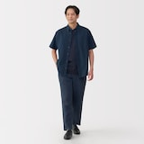 紳士　洗いざらしオックスボタンダウン半袖シャツ