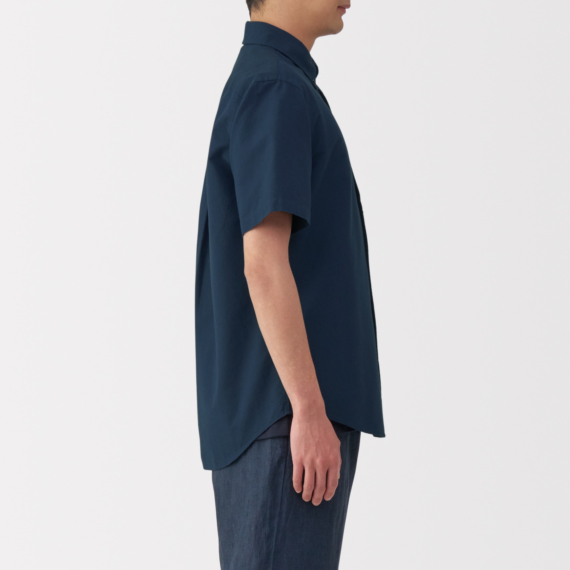 紳士　洗いざらしオックスボタンダウン半袖シャツ