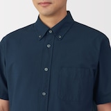 紳士　洗いざらしオックスボタンダウン半袖シャツ