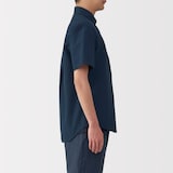 紳士　洗いざらしオックスボタンダウン半袖シャツ