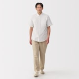 紳士　洗いざらしオックスボタンダウン半袖シャツ