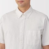 紳士　洗いざらしオックスボタンダウン半袖シャツ