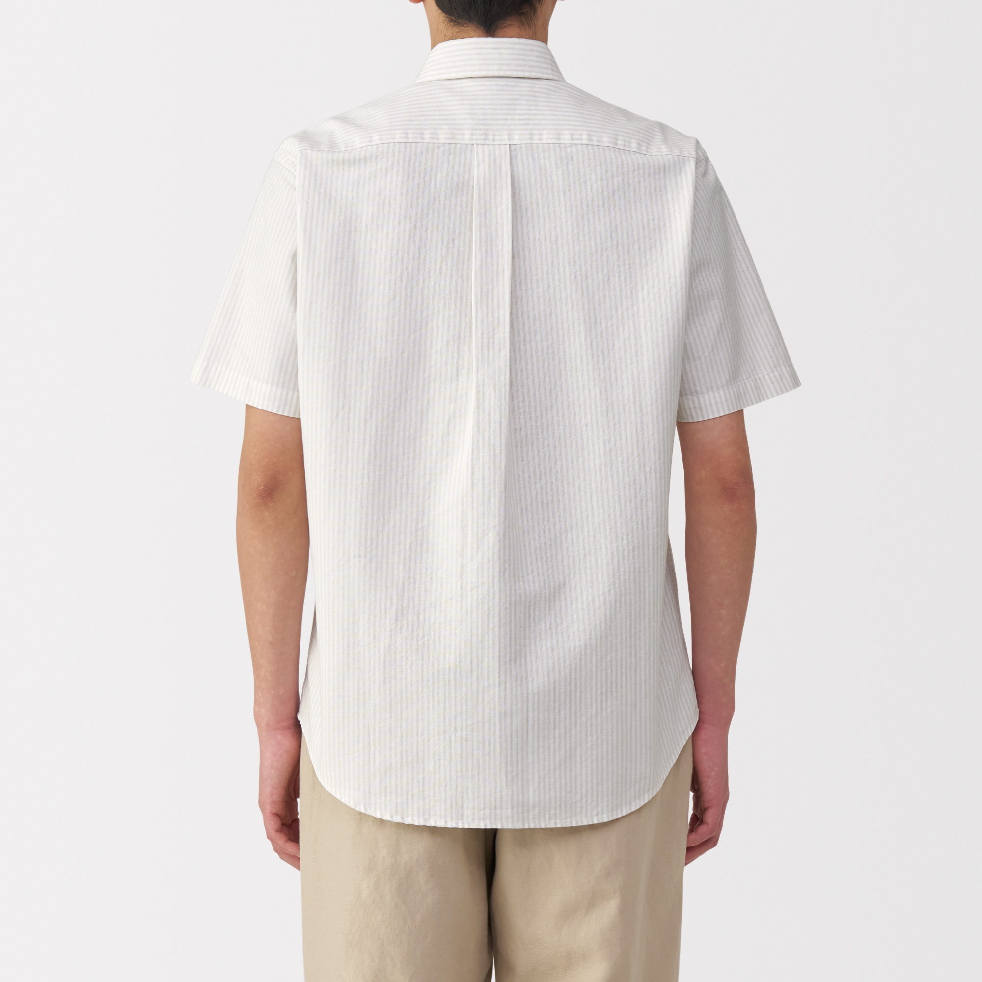 紳士　洗いざらしオックスボタンダウン半袖シャツ