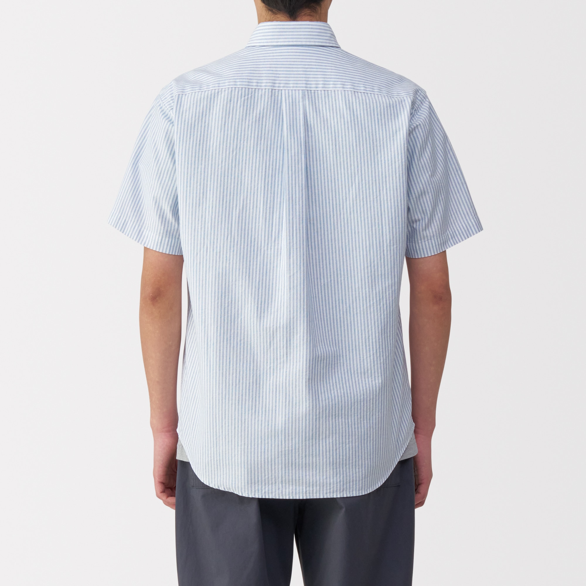 紳士　洗いざらしオックスボタンダウン半袖シャツ