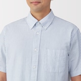 紳士　洗いざらしオックスボタンダウン半袖シャツ