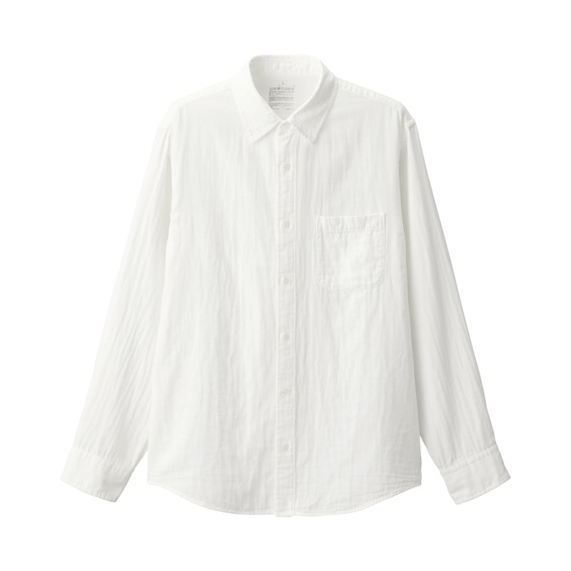 紳士 カポック混二重ガーゼ長袖シャツ | 無印良品 