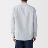 紳士　ヘンプコットンスタンドカラー長袖シャツ