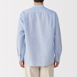 紳士　ヘンプコットンスタンドカラー長袖シャツ