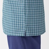 紳士　マドラスチェックオープンカラー半袖シャツ