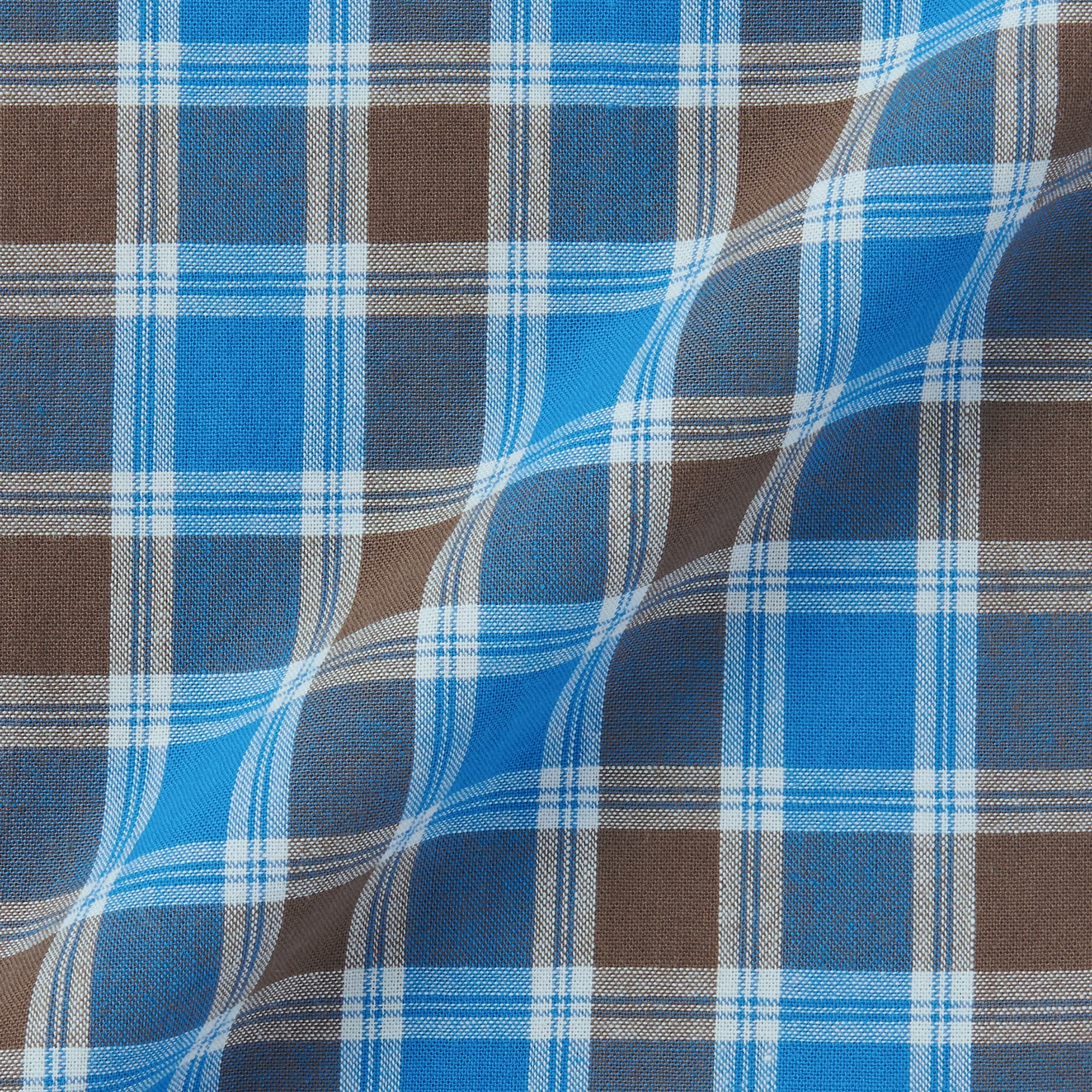 紳士　マドラスチェックオープンカラー半袖シャツ