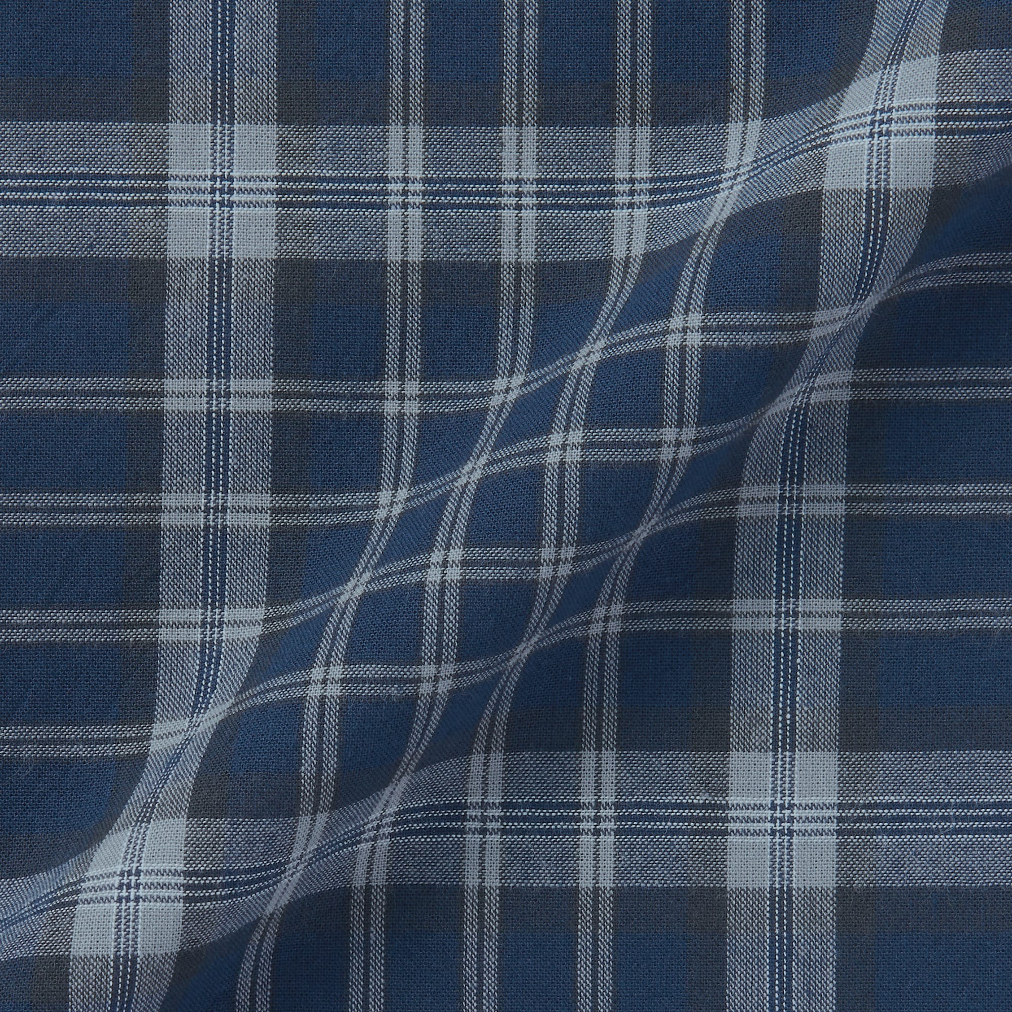 紳士　マドラスチェックオープンカラー半袖シャツ