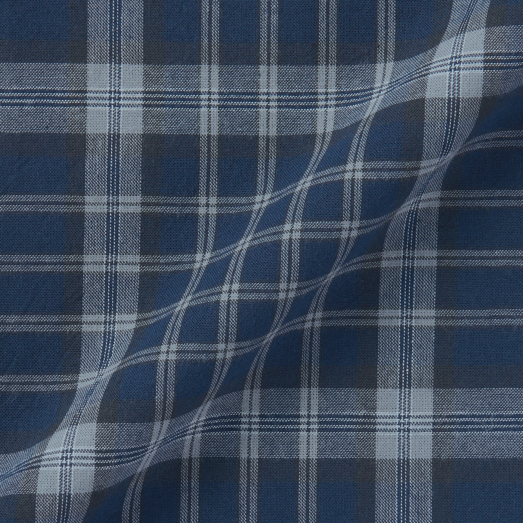 紳士　マドラスチェックオープンカラー半袖シャツ