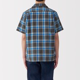 紳士　マドラスチェックオープンカラー半袖シャツ