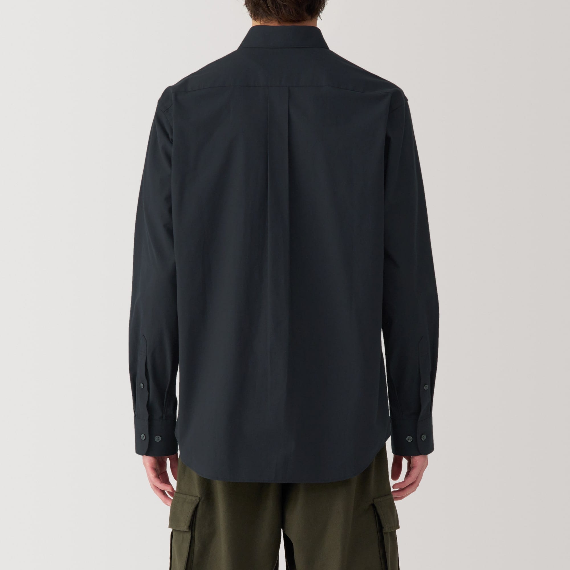 紳士　洗いざらしブロード長袖シャツ