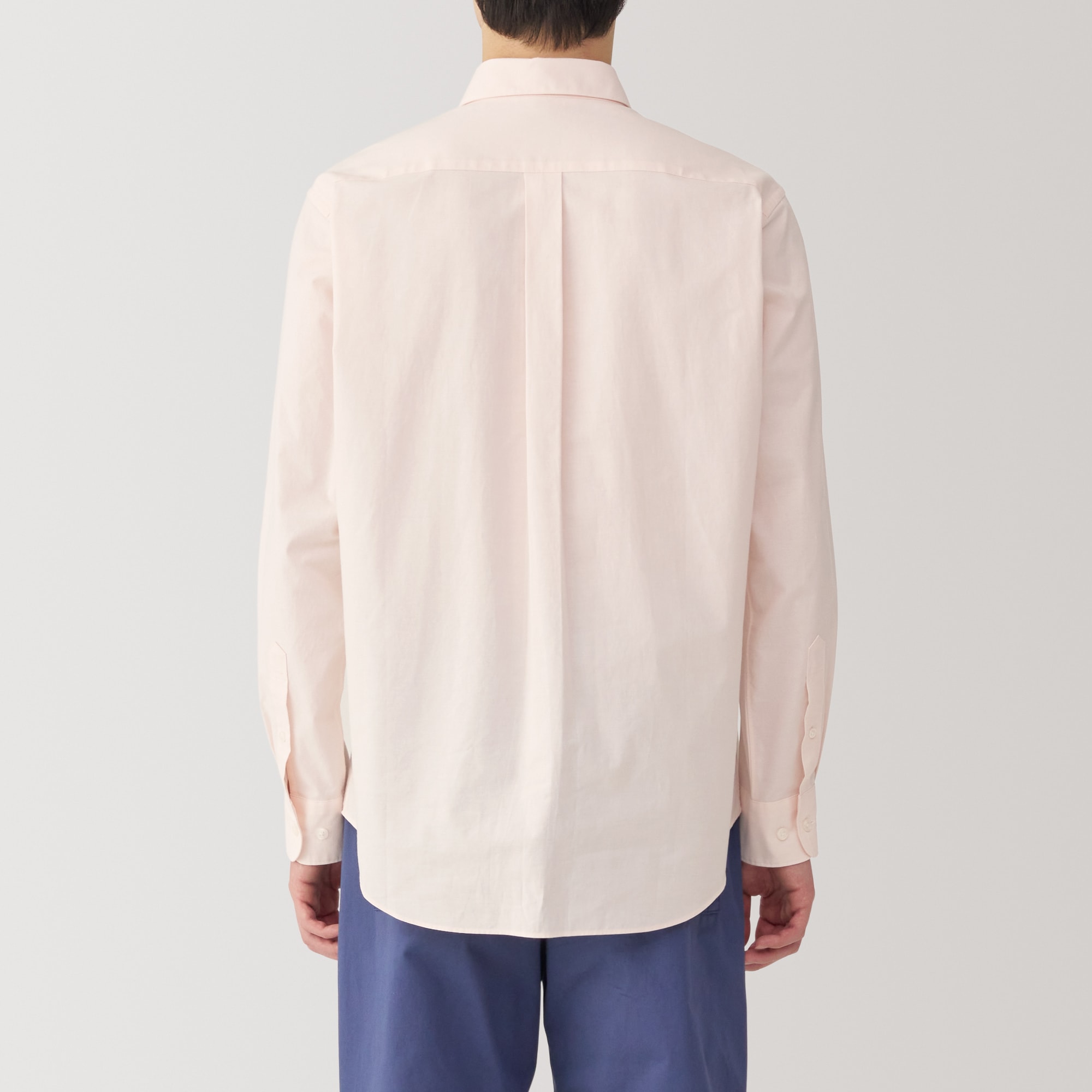 紳士　洗いざらしブロード長袖シャツ