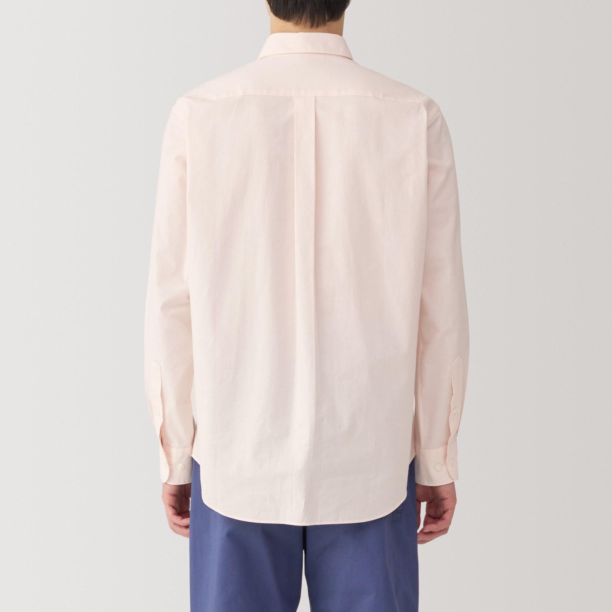 紳士　洗いざらしブロード長袖シャツ