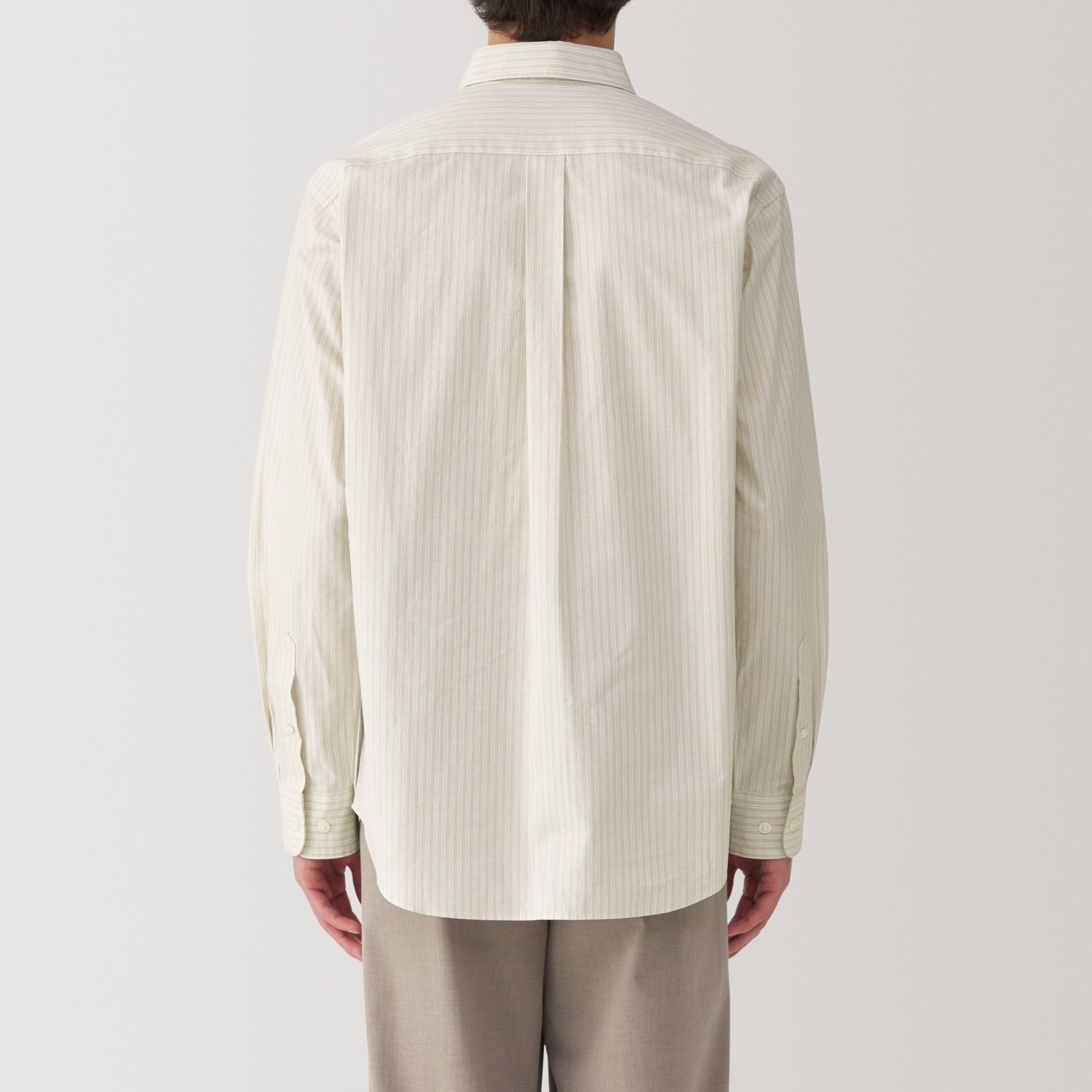 紳士　洗いざらしブロード長袖シャツ