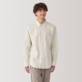 紳士　洗いざらしブロード長袖シャツ