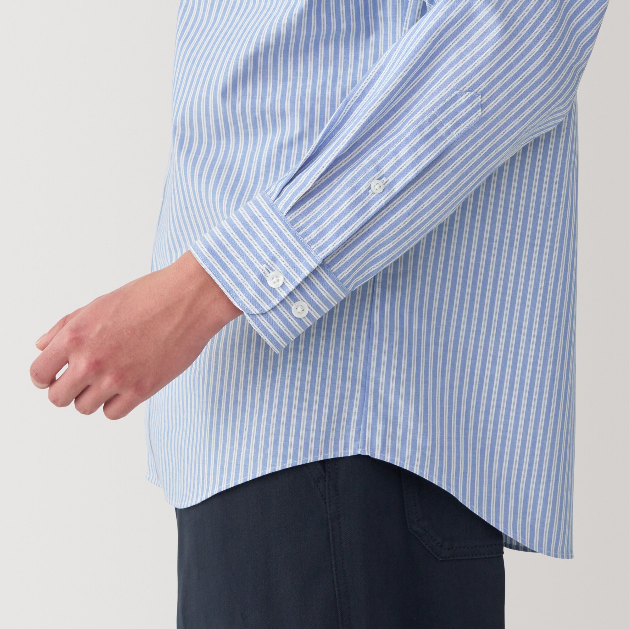 紳士　洗いざらしブロード長袖シャツ