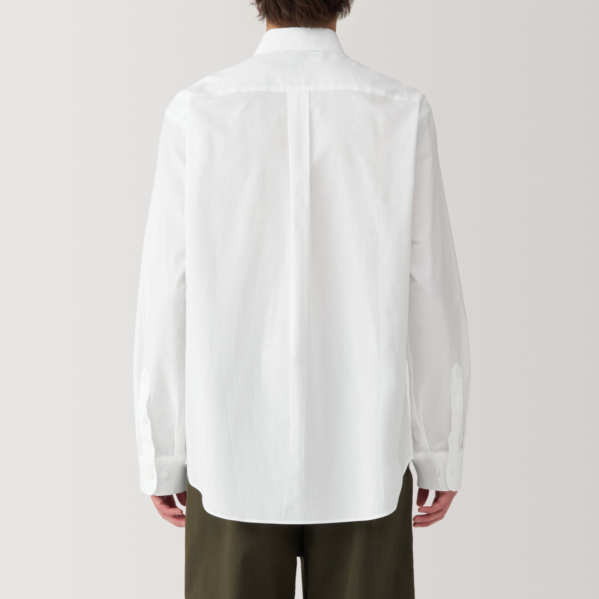 紳士　洗いざらしブロード長袖シャツ