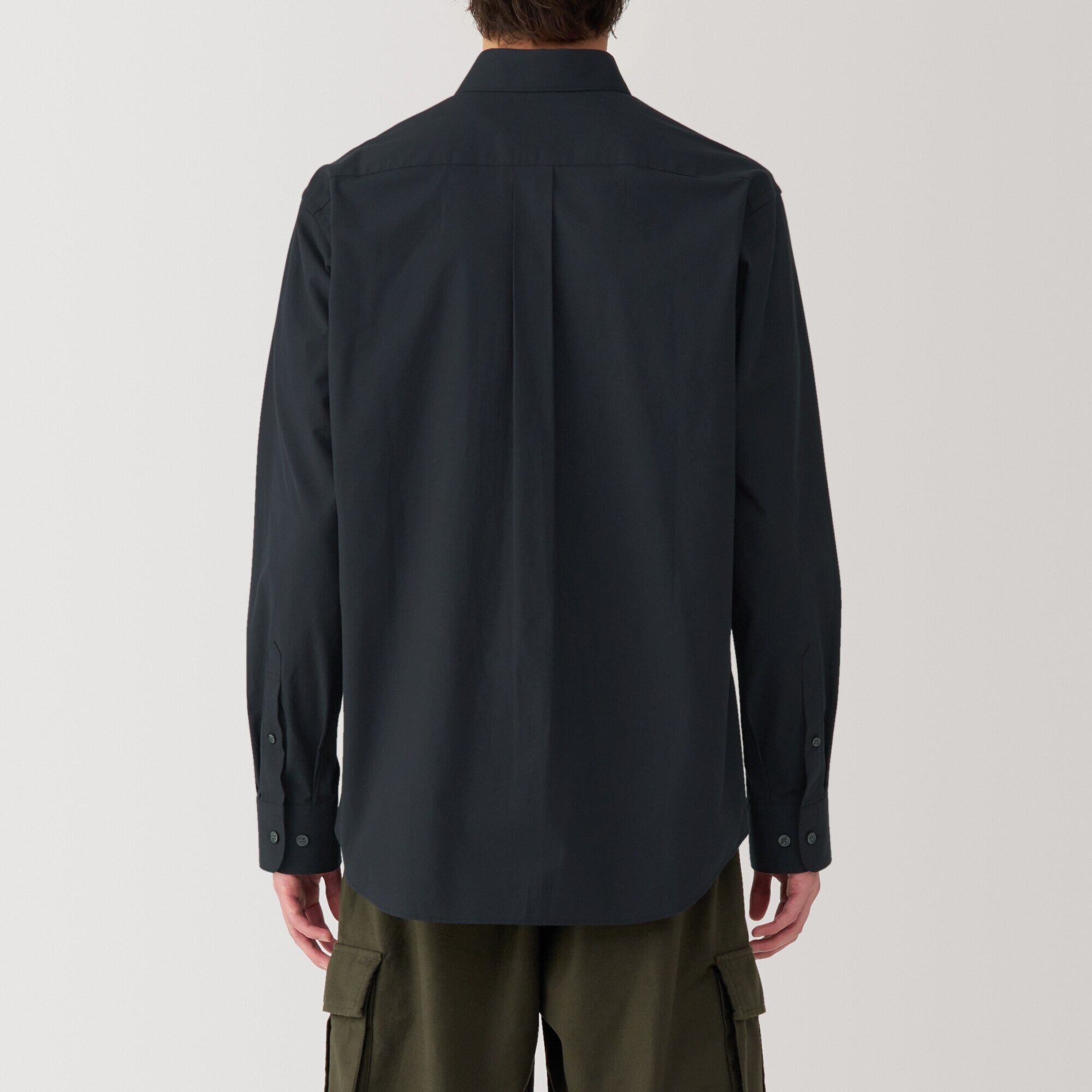 紳士　洗いざらしブロード長袖シャツ