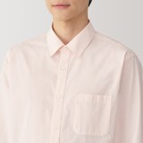 紳士　洗いざらしブロード長袖シャツ