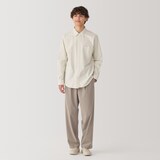 紳士　洗いざらしブロード長袖シャツ