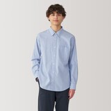 紳士　洗いざらしブロード長袖シャツ