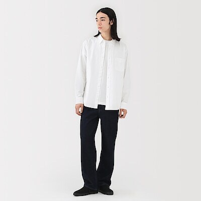 紳士　洗いざらしオックスボタンダウン長袖シャツ