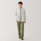 紳士　洗いざらしオックスボタンダウン長袖シャツ